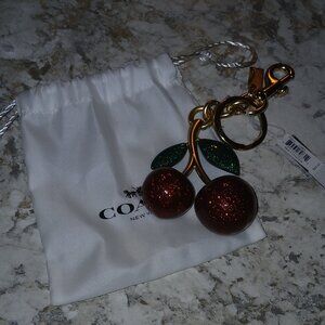 COACH CHERRY BAG CHARM/KEY CHAIN